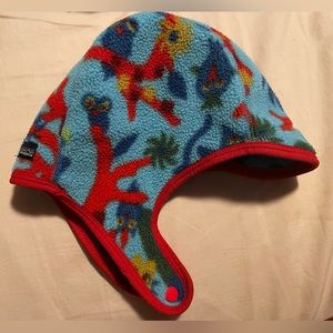Patagonia Fleece Infant / Toddler Hat M 18m - 3T with Chin Strap Adjustable snap